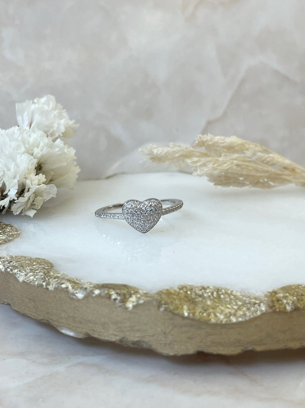 Anillo ajustable Corazón circones Plata 925