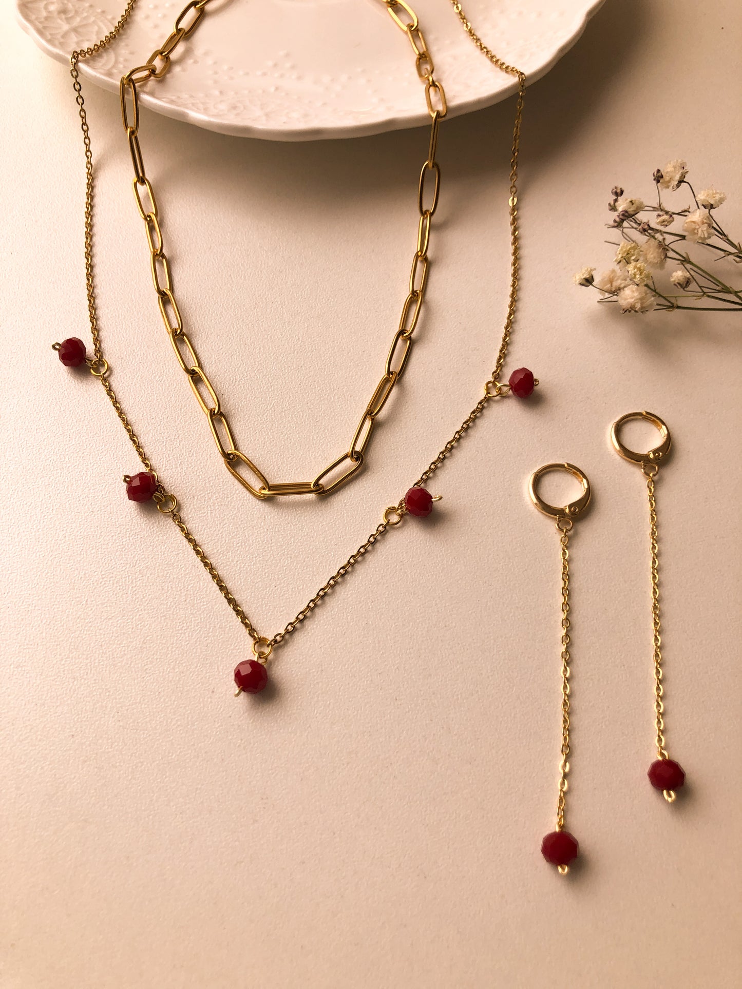 Collar Eslabón e Intense Red