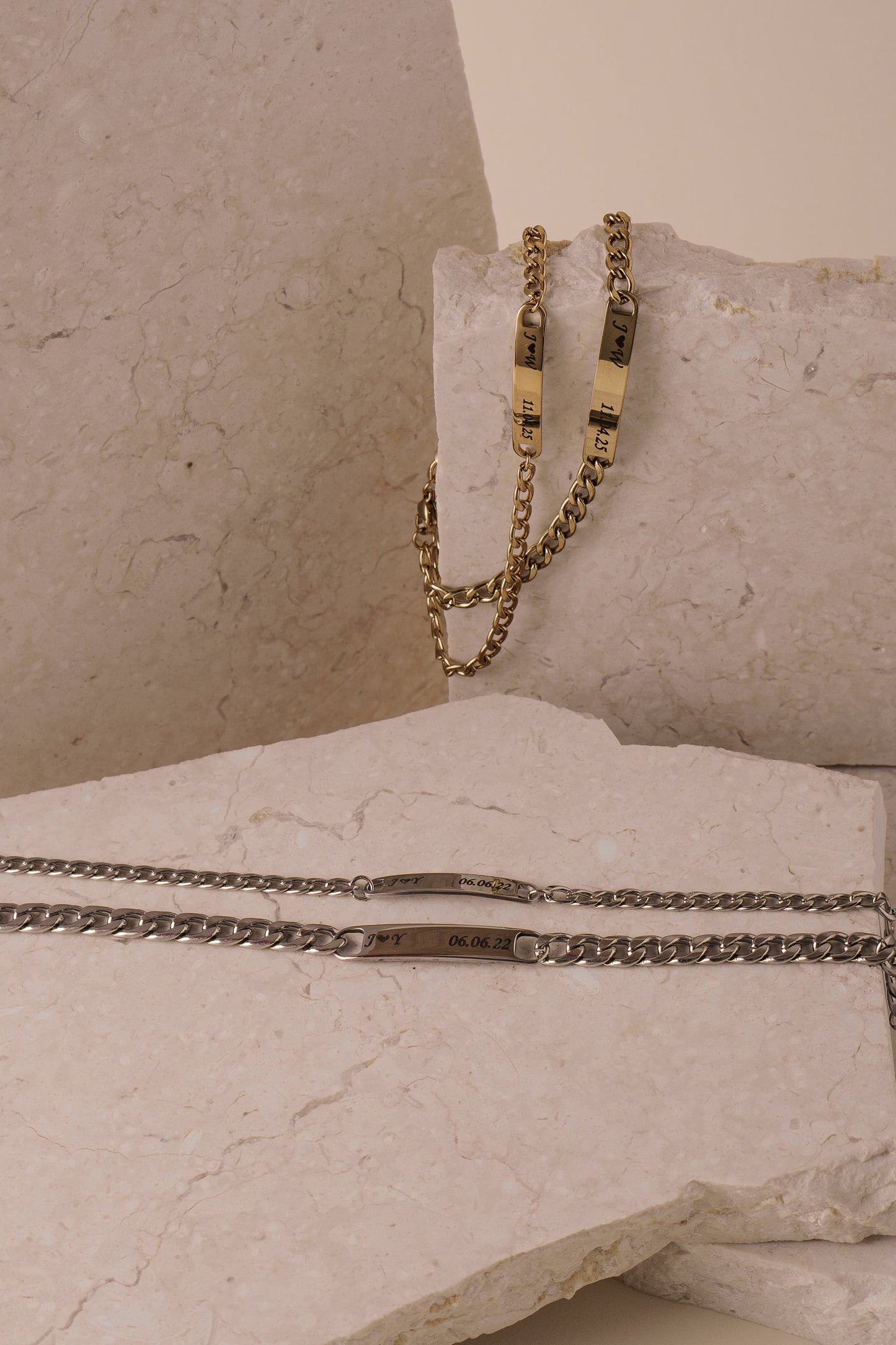 Pulseras Pareja grabadas personalizadas + ENVÍO GRATIS