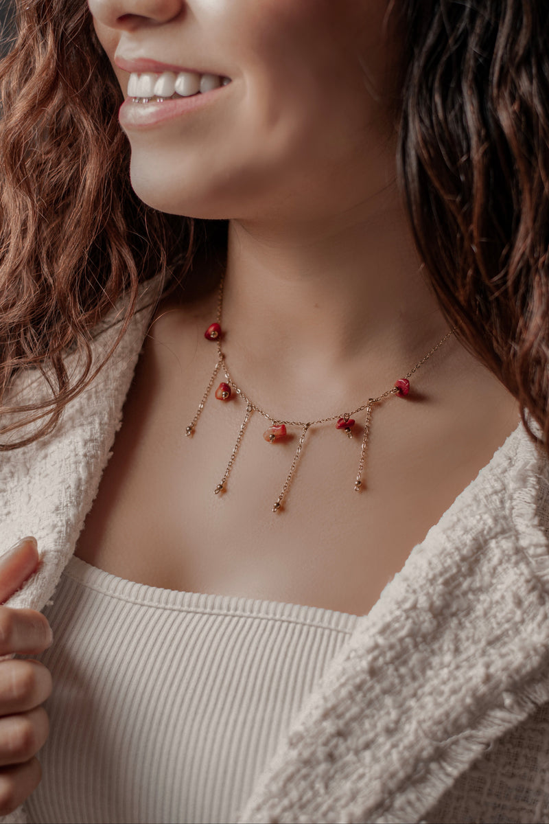 Collar cuarzo rojo