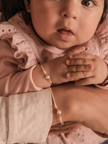 Pulseras mamá e hija Perla de río