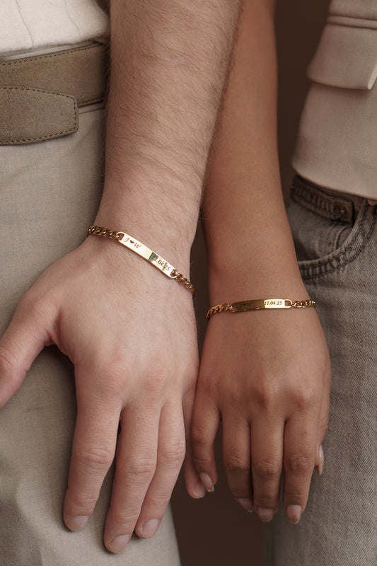 Pulseras Pareja grabadas personalizadas + ENVÍO GRATIS