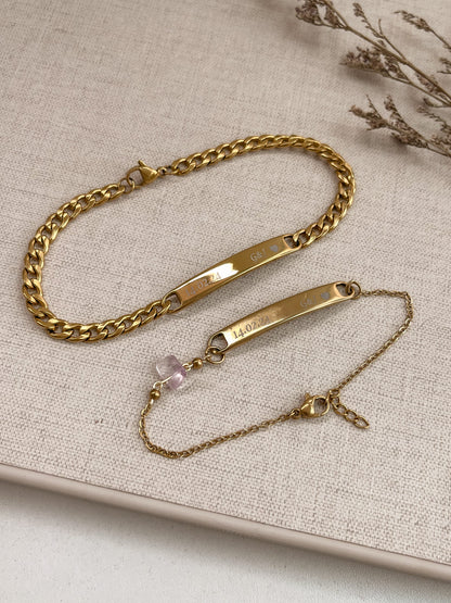 Pulseras Pareja grabadas personalizadas + ENVÍO GRATIS