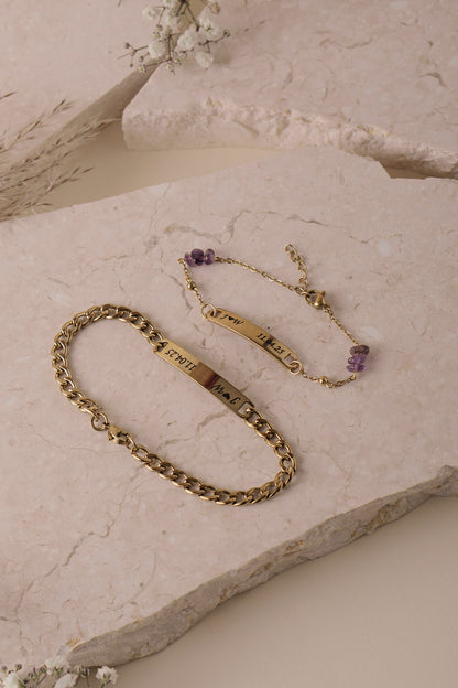 Pulseras Pareja grabadas personalizadas + ENVÍO GRATIS