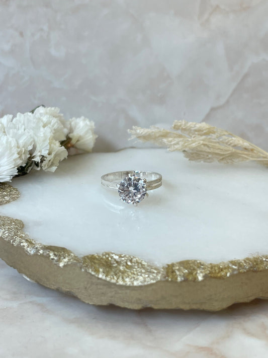Anillo clásico Piedra Reja Plata 925