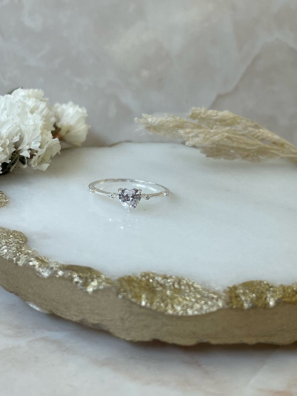Anillo Corazón aro con circones Plata 925
