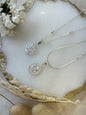 Collar Bola Sparkle y Collar Lágrima Halo Plata 925