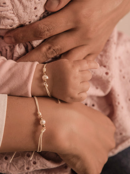 Pulseras mamá e hija Perla de río