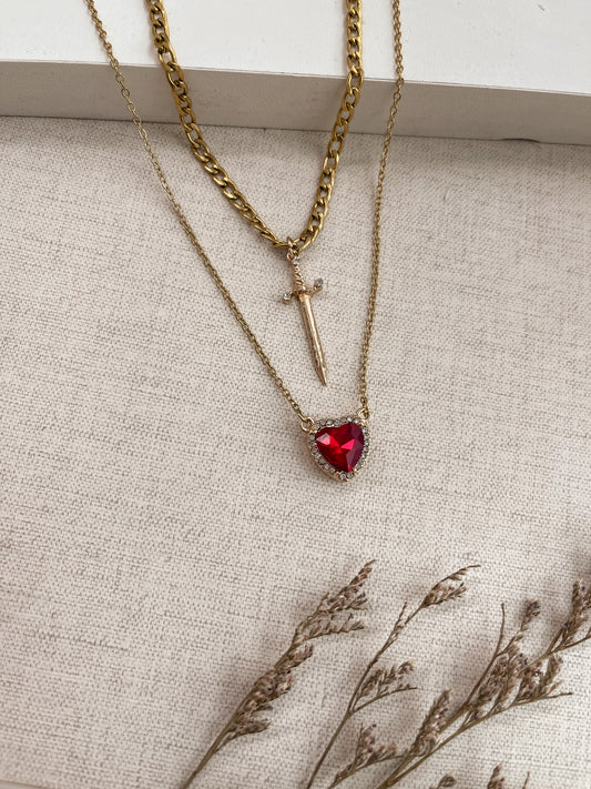 COLLAR PAREJA ESPADA CORAZON 2