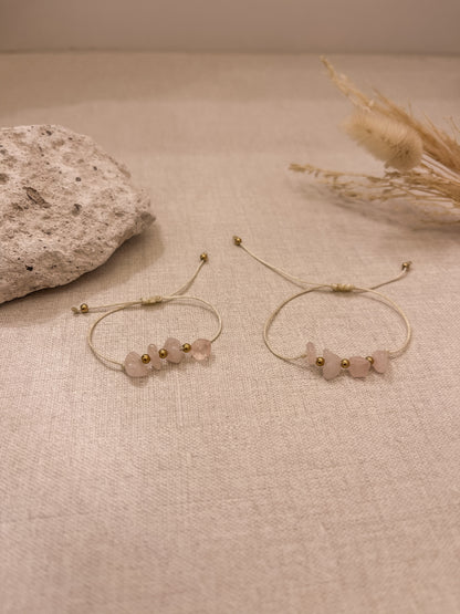 Pulseras mamá e hija cuarzo rosa
