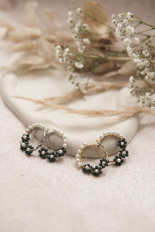 ARETES FLORES VERDES