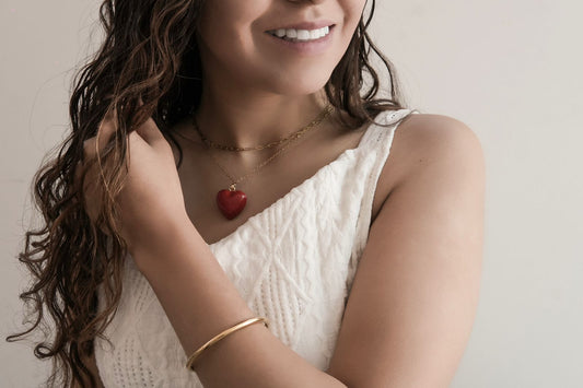 COLLAR DOBLE CORAZON ROJO