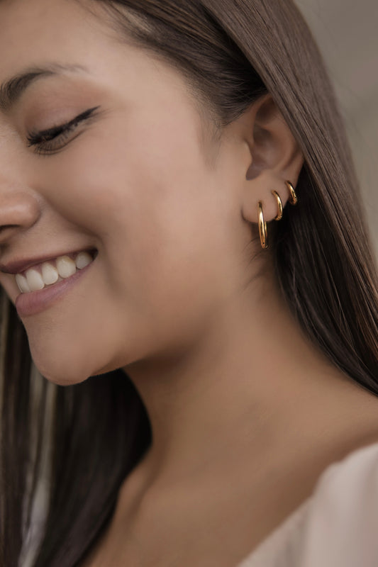 Aretes hoops diferentes tamaños