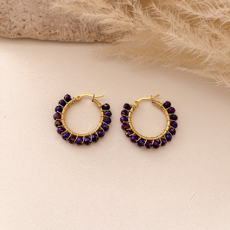 Arete Argolla Murano Morado Tornasol