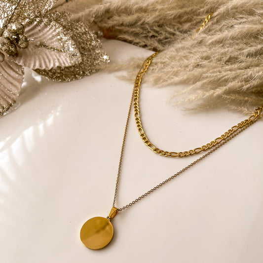 Collar doble Placa Circular