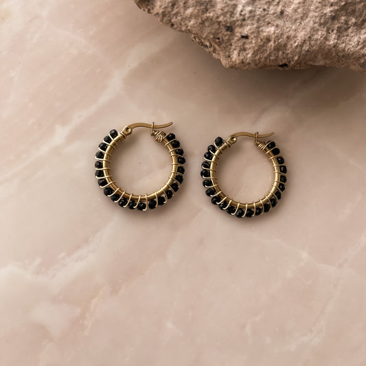 Arete argolla murano negro