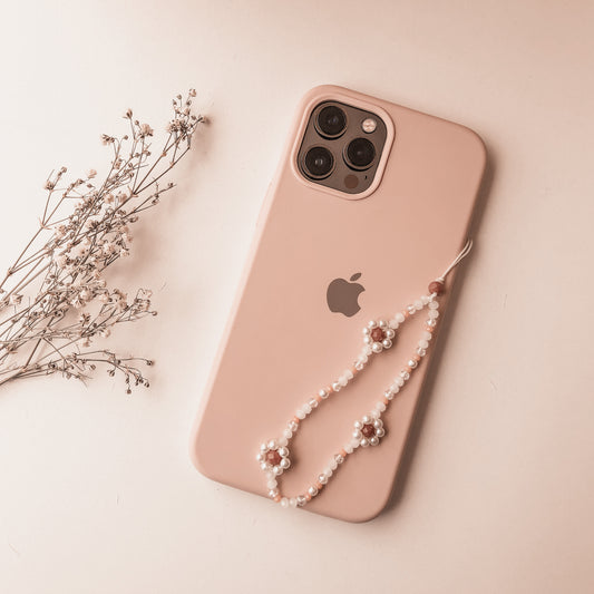 Strap Phone Flor Perla Beige
