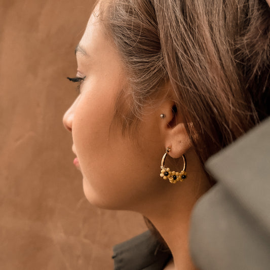 Arete girasoles argolla
