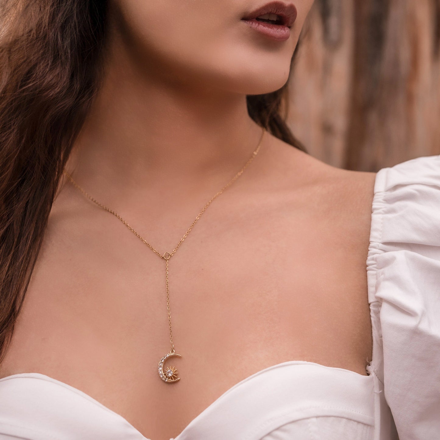 Collar luna con Estrella y Circones